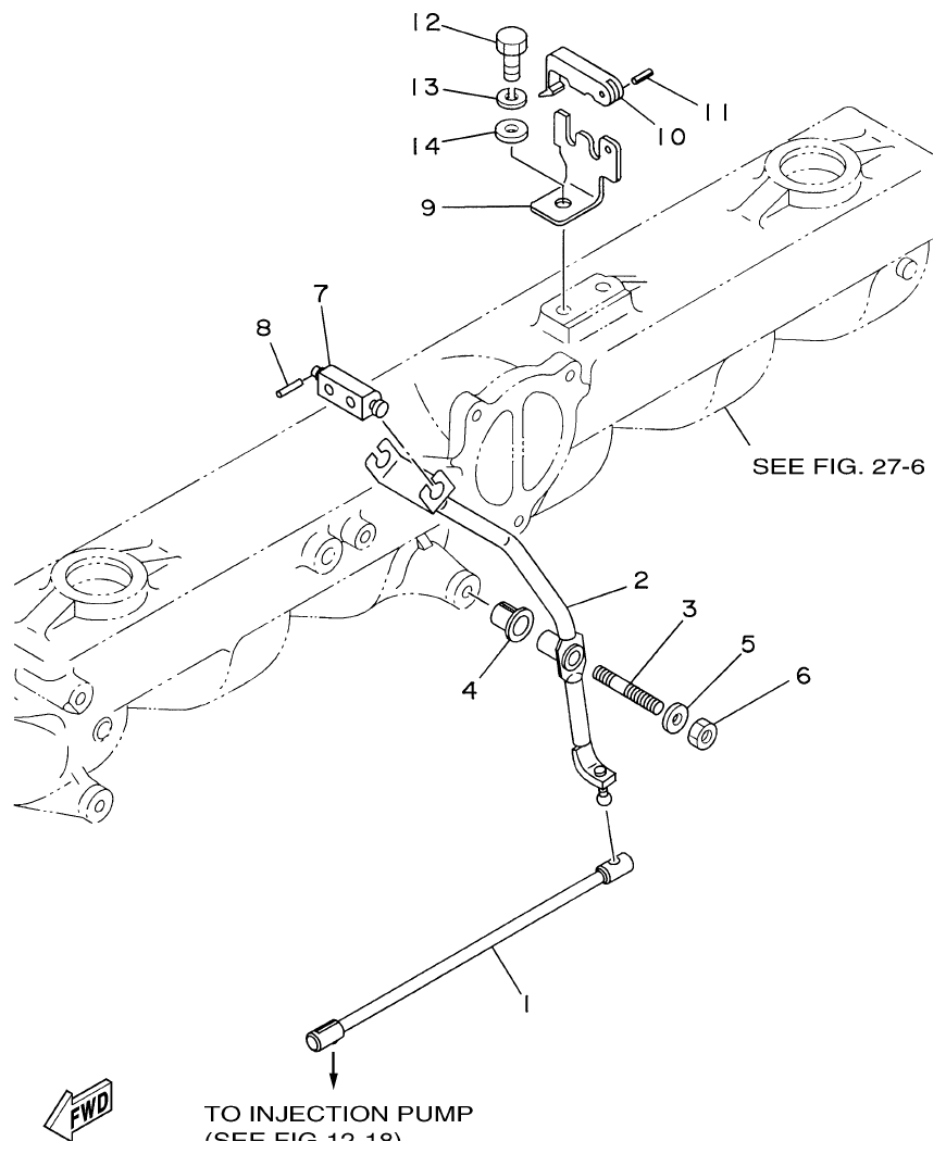 Yamaha ME422STIP2 (N601)STIP1(N611) THROTTLE CONTROL ATTACHMENT parts diagram